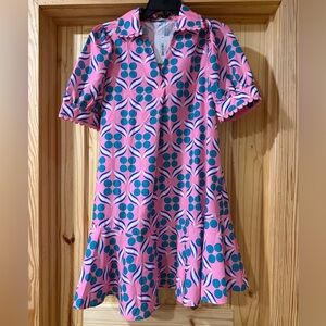 Floral Pink and Blue Kids Dress